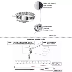 Pulseira magnética masculina, fibra de carbono, saúde e energia, 12mm - loja online