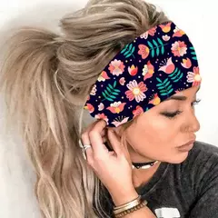 Bandana de ioga com estampa floral para mulheres, bandana vintage para meninas, - comprar online