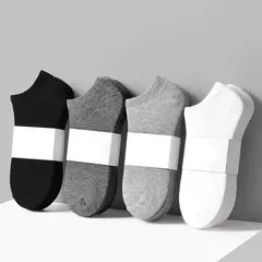5 pares/lote baixo corte meias masculinas cor sólido preto branco cinza traçã