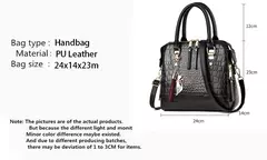 Bolsa padrão crocodilo, couro PU, bolsa de ombro
