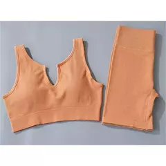 Conjunto de esporte sem costura feminino 2 de duas peças - loja online