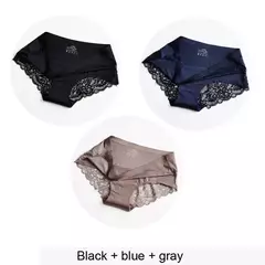Imagem do Conjuntos de Calcinhas para Mulheres, Roupa Interior Sem Costura 3PÇS TAMANHOS L-XXXL
