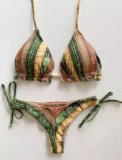 Conjunto sexy de biquíni estampado em pôa - loja online