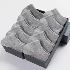 5 pares/lote baixo corte meias masculinas cor sólido preto branco cinza traçã na internet