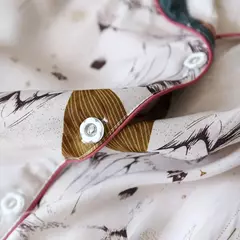 Imagem do Primavera/verão novo 100% viscose pijama de calça e blusa manga comprida