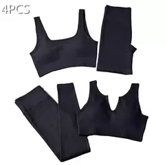 Conjunto de esporte sem costura feminino 2 de duas peças na internet