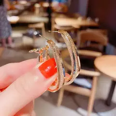 Brincos De Argola De Metal Fosco Oco - loja online