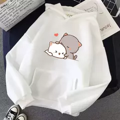 Casaco grande com estampa kawaii feminina, capuz, roupa unissex - loja online
