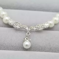 Conjunto de joias, elegante, festa de casamento, colar de pérolas - Smartshopstores Boutique