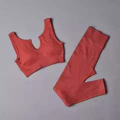 Imagem do Conjunto de esporte sem costura feminino 2 de duas peças