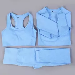 Conjunto sem costura feminino para ioga, roupa esportiva com manga longa - comprar online