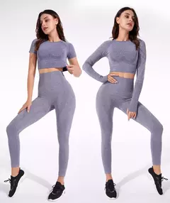 Imagem do 2/3/5 pçs sem costura feminino conjunto de yoga treino roupas esportivas