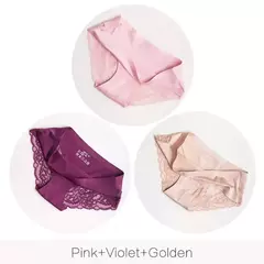 Imagem do Conjuntos de Calcinhas para Mulheres, Roupa Interior Sem Costura 3PÇS TAMANHOS L-XXXL