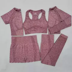 Conjunto sem costura feminino para ioga, roupa esportiva com manga longa na internet