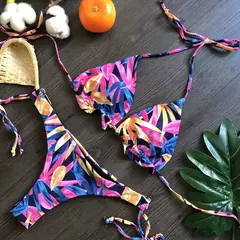 Imagem do Maiô brasileiro de 2 peças para mulheres, biquínis sexy, biquíni push up, ma