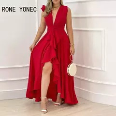 Vestido Maxi Bodycon com decotes V profundo - loja online