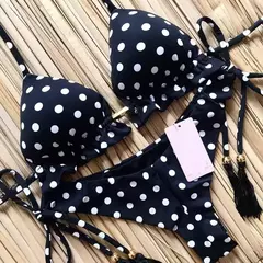 Conjunto sexy de biquíni estampado em pôa - loja online