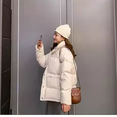Jaqueta Feminina com gola alta, casaco curto, cor solida, moda inverno - Smartshopstores Boutique