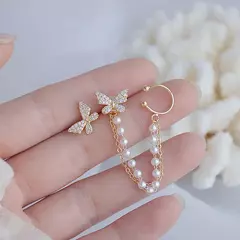JUWANG-Luxo Banhado 14K Folhas de Ouro Real Brinco, Delicado Micro Incrustado Zi