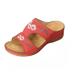 Sandálias femininas plataforma flor colorida - loja online
