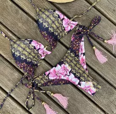 Conjunto sexy de biquíni estampado em pôa - loja online