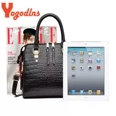 Bolsa padrão crocodilo, couro PU, bolsa de ombro - Smartshopstores Boutique