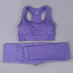 Imagem do Conjunto sem costura feminino para ioga, roupa esportiva com manga longa