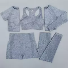 Conjunto sem costura feminino para ioga, roupa esportiva com manga longa - Smartshopstores Boutique