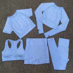 Conjunto sem costura feminino para ioga, roupa esportiva com manga longa - Smartshopstores Boutique