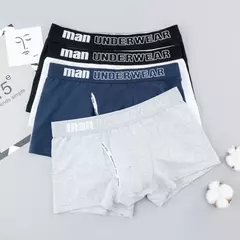 Cueca Boxer de Algodão Masculino, Alta Qualidade, 2Pcs