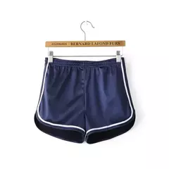 Shorts finos e sedosos femininos, cintura alta, casual