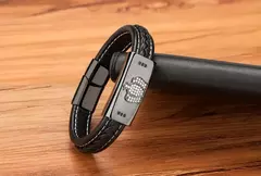 Acessório de luxo aço inoxidável masculino couro - Smartshopstores Boutique