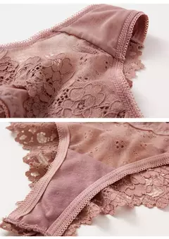 Imagem do Lingerie sexy de renda tentação calcinha de cintura baixa
