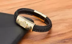 Acessório de luxo aço inoxidável masculino couro na internet