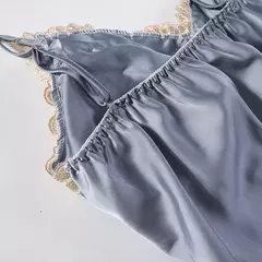 Renda Patchwork Pijamas Camisola, Kimono Roupão Vestido, Cetim Lady Nighty e Ro