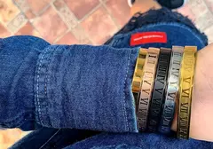 Imagem do Luxo Roman Royal Classic pulseira de aço inoxidável, pulseiras titânio, masculino