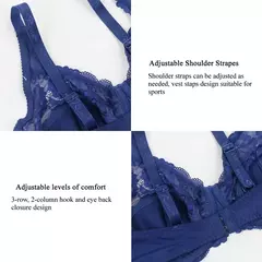 Sutiã fino de renda, tamanho grande, plus size - loja online