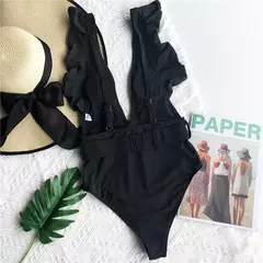 Imagem do Maiô sexy com cinto cor solida