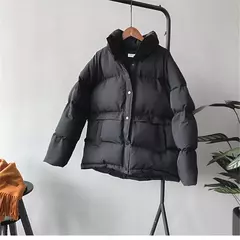 Jaqueta Feminina com gola alta, casaco curto, cor solida, moda inverno - Smartshopstores Boutique