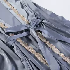 Renda Patchwork Pijamas Camisola, Kimono Roupão Vestido, Cetim Lady Nighty e Ro na internet