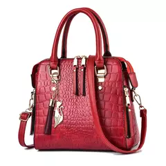 Bolsa padrão crocodilo, couro PU, bolsa de ombro na internet