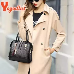 Bolsa padrão crocodilo, couro PU, bolsa de ombro - comprar online