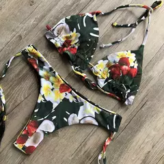 Conjunto sexy de biquíni estampado em pôa - loja online
