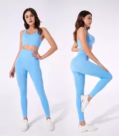 2/3/5 pçs sem costura feminino conjunto de yoga treino roupas esportivas - loja online