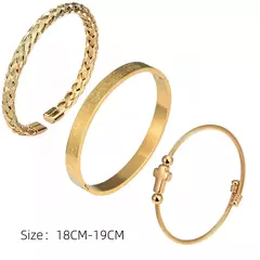 Conjunto de pulseiras cruzadas em aço inoxidável - Smartshopstores Boutique