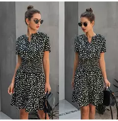 Imagem do Vestido feminino de oncinha com babado, casual