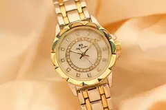 Relógio de pulso feminino diamante strass, elegante na internet