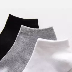 5 pares/lote baixo corte meias masculinas cor sólido preto branco cinza traçã