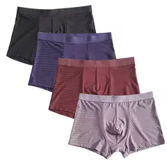 Cueca Boxer masculina de fibra de bambu, shorts grandes Plus Size, XXXXL, 5Xl, 6XL, 7XL, 8XL, 4cs