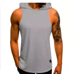Moda verão mascuina sem mangas camisetas moletom com capuz na internet